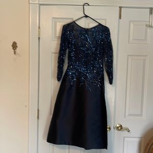 Midnight blue Rickie Freeman Teri Jon Cocktail dress with sequins